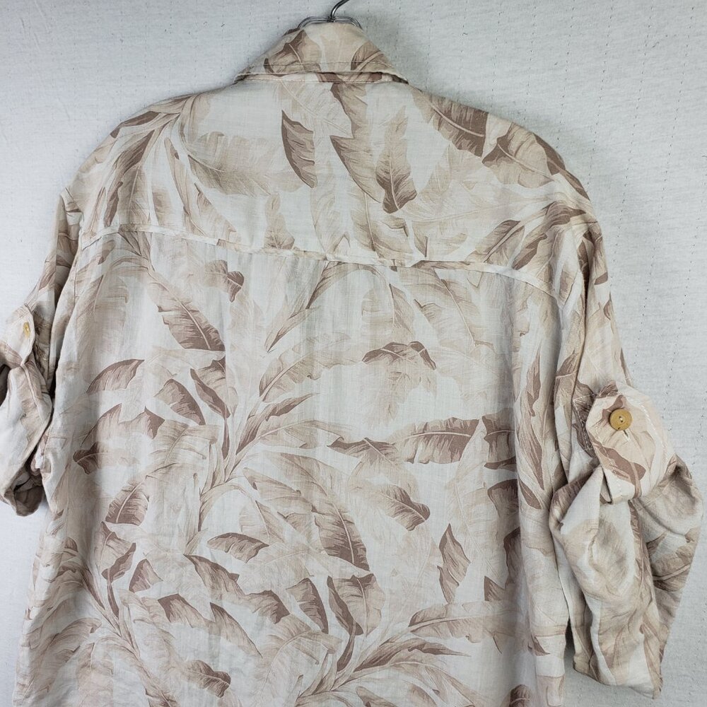ZIMMERMANN Ramie Shirt Super Eight Leaf-Print size 1 US 6 Tropical Safari Boho - Picture 11 of 15